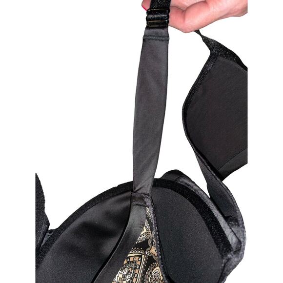 Cacique Womens Size 46DDD Black White Lightly Lined Full Coverage T-Shirt Bra - Picture 9 of 9